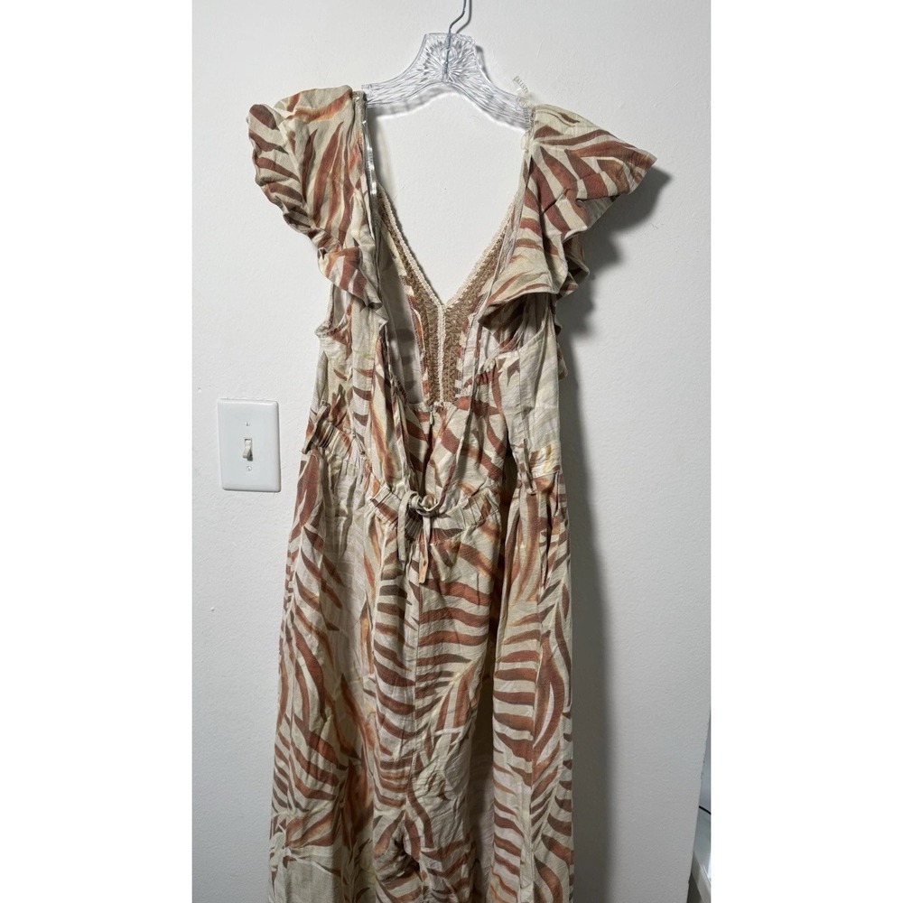 L'ATISTE by Amy Palms Print Wide Leg Cropped Belted Jumpsuit Size 3XL (0800)